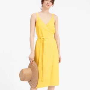 Everlane Yellow Wrap Dress